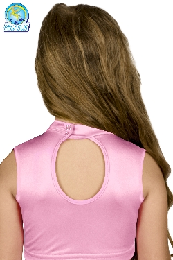 TOP LYCRA SCOLLO AMERICANO ROSA DANZA BAMBINA